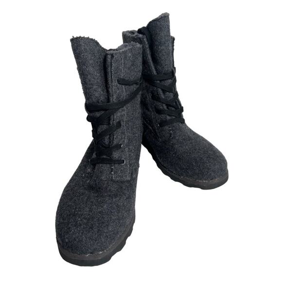 Bearpaw Womens Krista Wool Lace-Up Boots Gray Size 10 US - Picture 2 of 8
